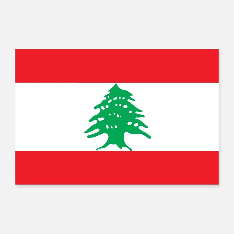 Libanon Flagge - Poster 90x60 cm - Weiß