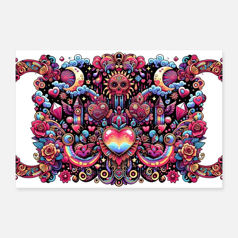 "Colorful, psychedelic artwork" Poster 36" x 24" (90x60 cm)