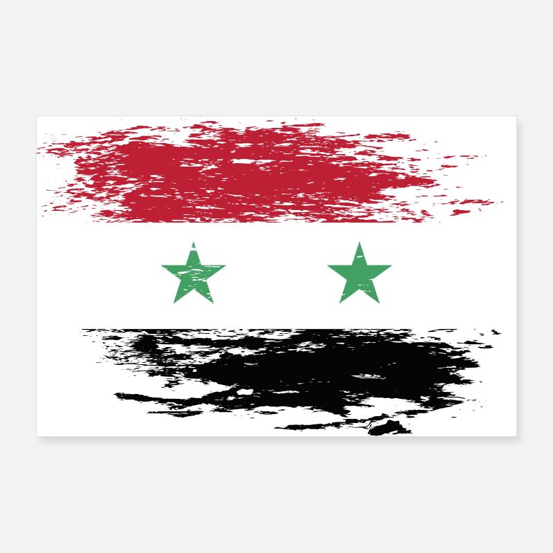 Drapeau syrien utilisé Poster 90 x 60 cm