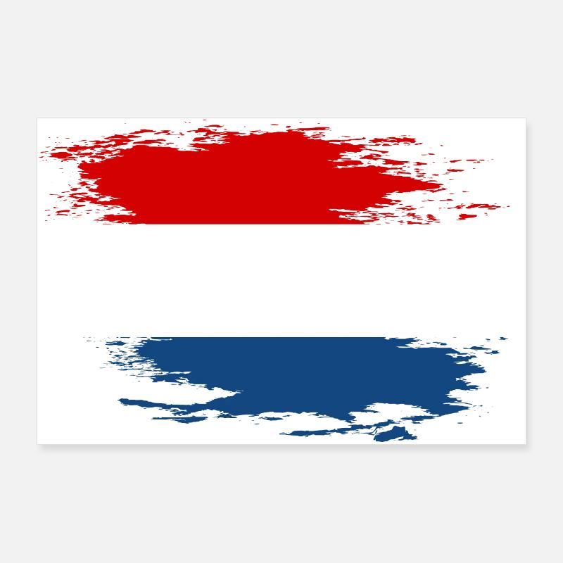 Drapeau hollandais utilisé design - Poster 90 x 60 cm - blanc