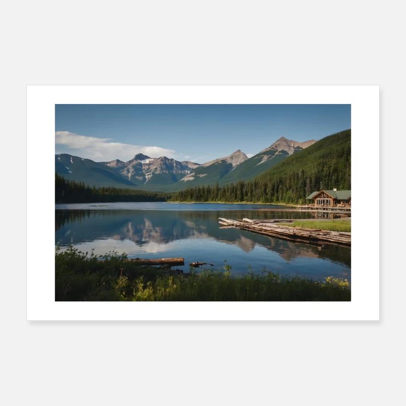 Mountain Serenity Lodge Poster 36" x 24" (90x60 cm)