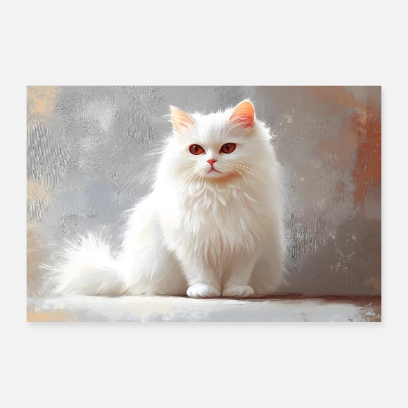 Weiße Perser Katze Poster 90x60 cm