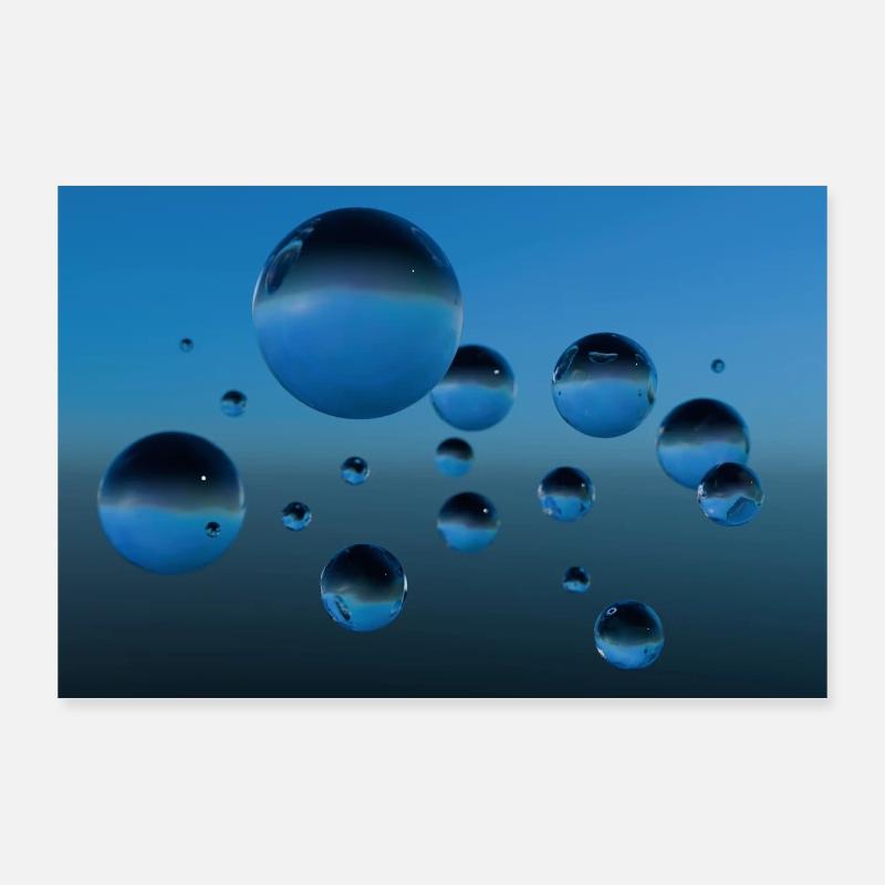 Bulle bleue Poster 90 x 60 cm