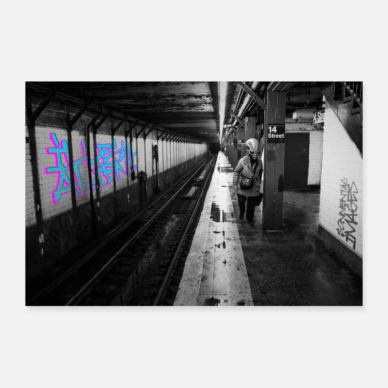 Illegal Aliens NYC Subway Poster 90x60 cm