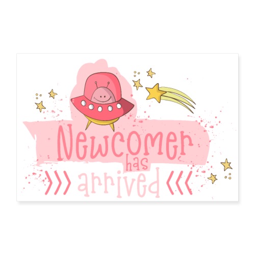 Baby Newcomer: Ein Mädchen Baby ist geboren - Poster 90x60 cm
