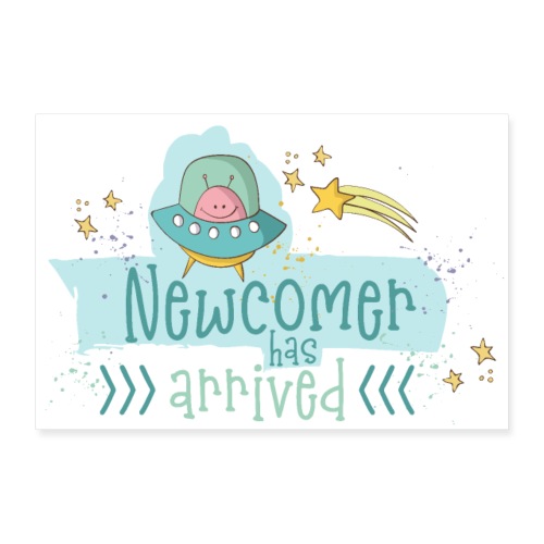 Baby Geburt: Newcomer - Ein Junge ist geboren - Poster 90x60 cm