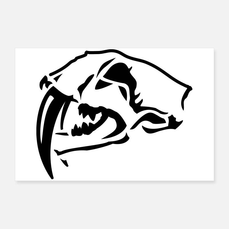 Säbelzahntiger Totenkopf Poster 90x60 cm