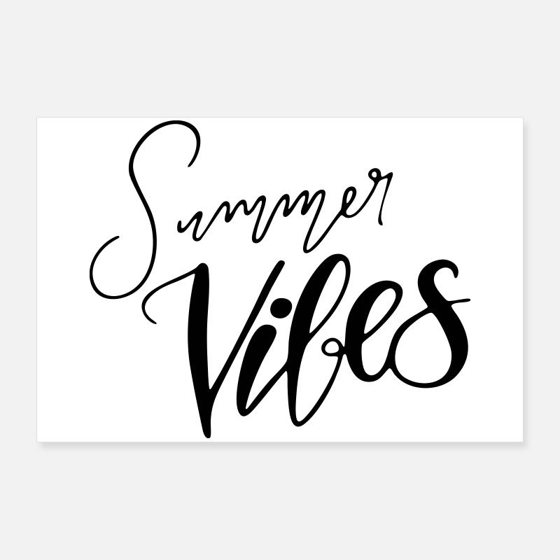 Lettrage à la main « Summer Vibes » Différentes couleurs Poster 90 x 60 cm