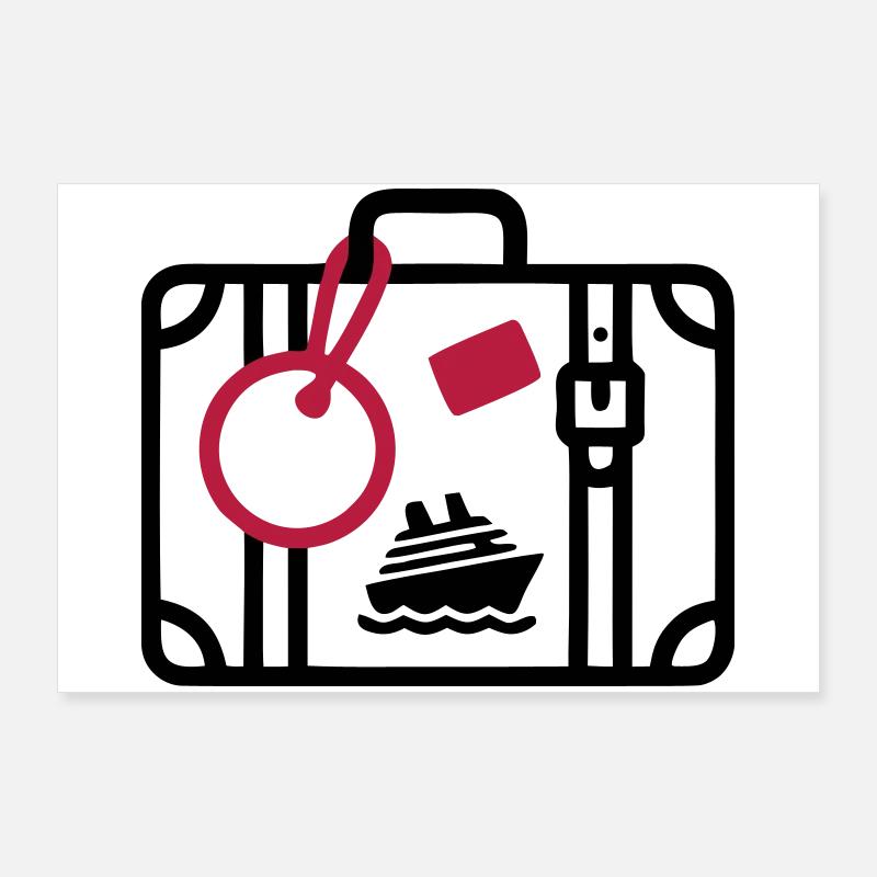 Vacances en croisière de voyage avec valises Poster 90 x 60 cm