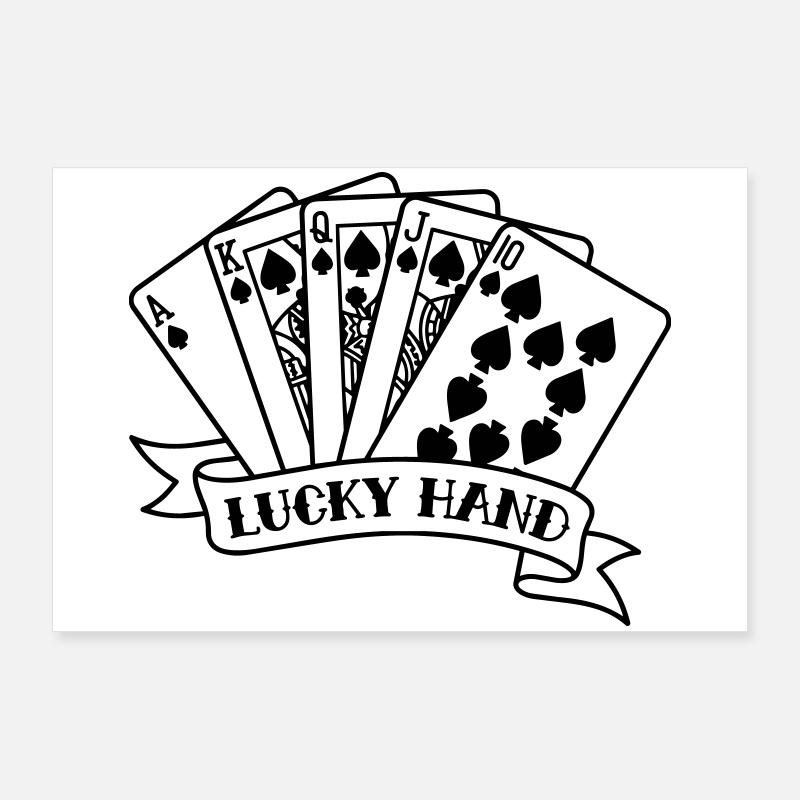 Royal Flush Pokerkarten Poster 90x60 cm