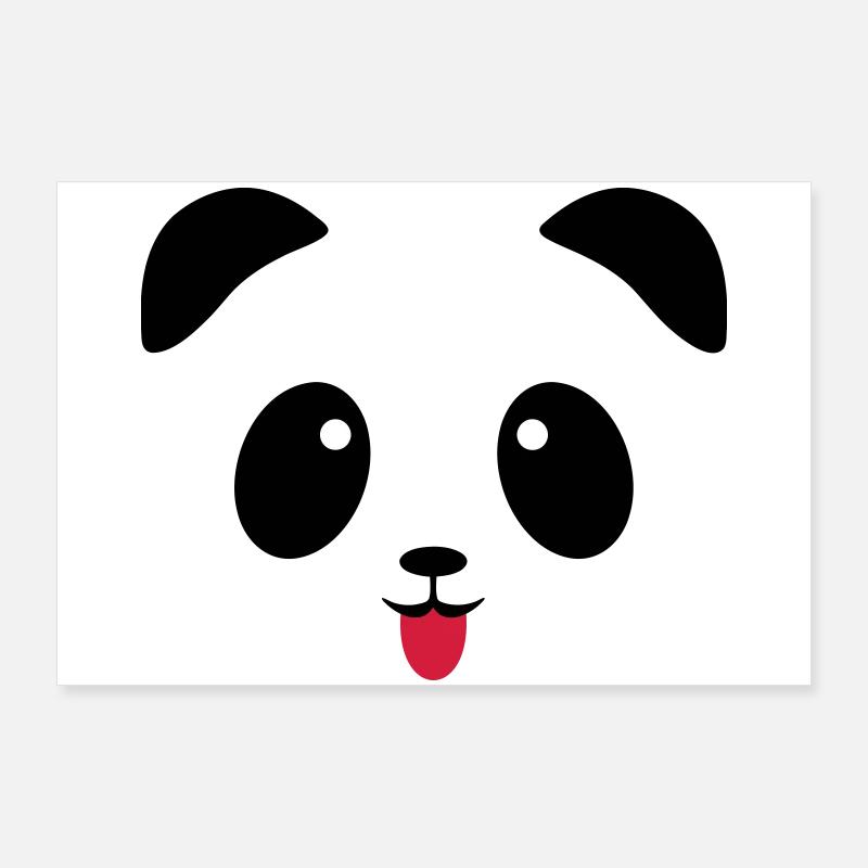 Langue de visage de panda Poster 90 x 60 cm