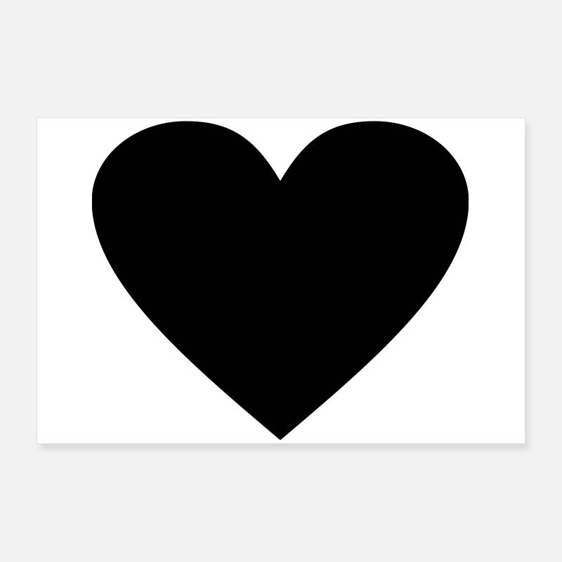 Cœur noir Awesomeelement Poster 90 x 60 cm