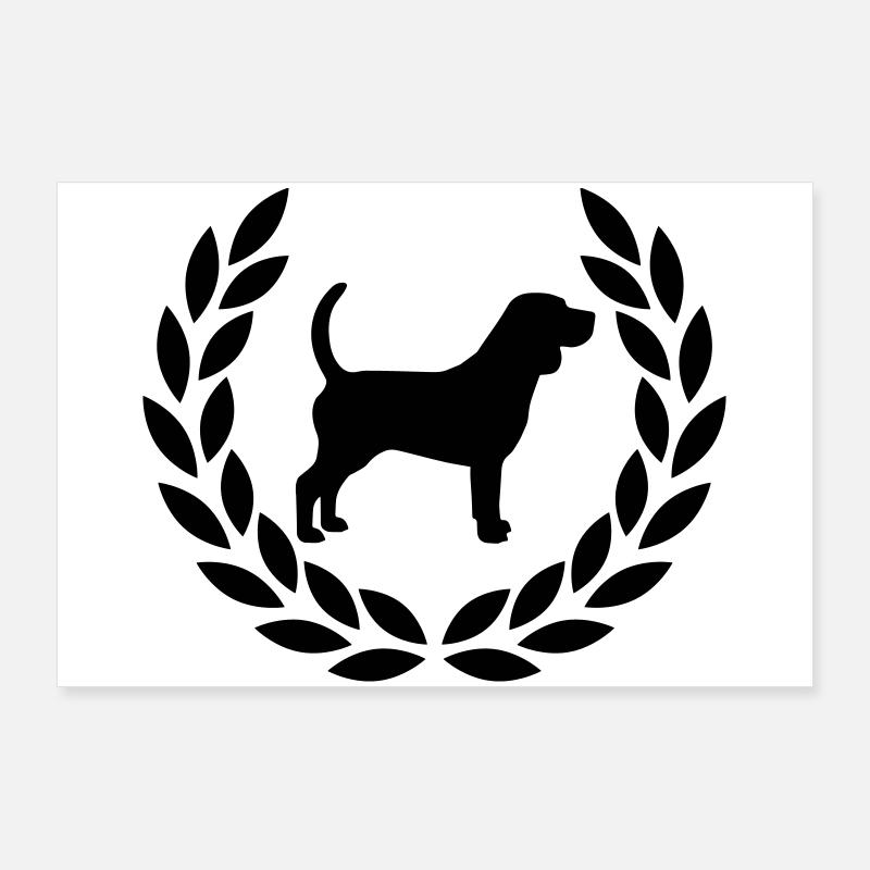 Beagle with laurel wreath Poster 36" x 24" (90x60 cm)
