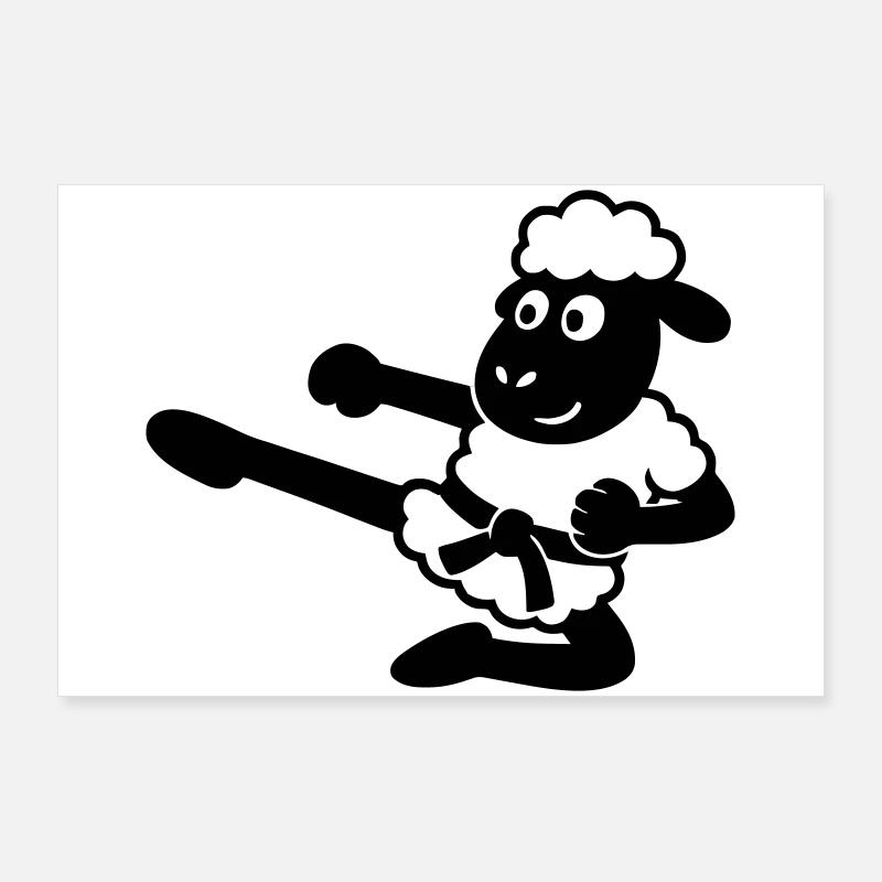 Karate Sheep Poster 36" x 24" (90x60 cm)