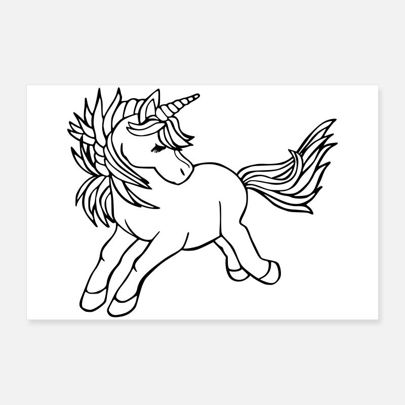 Licorne Einhorn Poster 90 x 60 cm