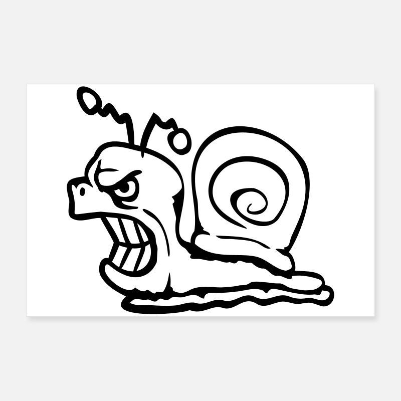 Snail Evil Angry Attack Teeth Grinding Sour Poster 36" x 24" (90x60 cm)