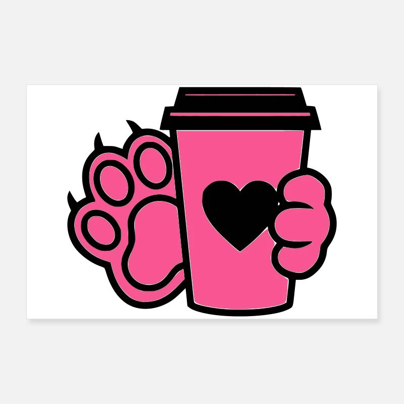 Maman de chien Paw Coffee Cup Poster 90 x 60 cm