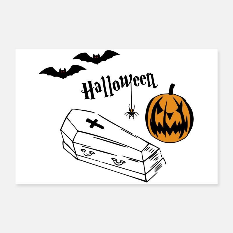 Silhouette de citrouille d’Halloween Poster 90 x 60 cm