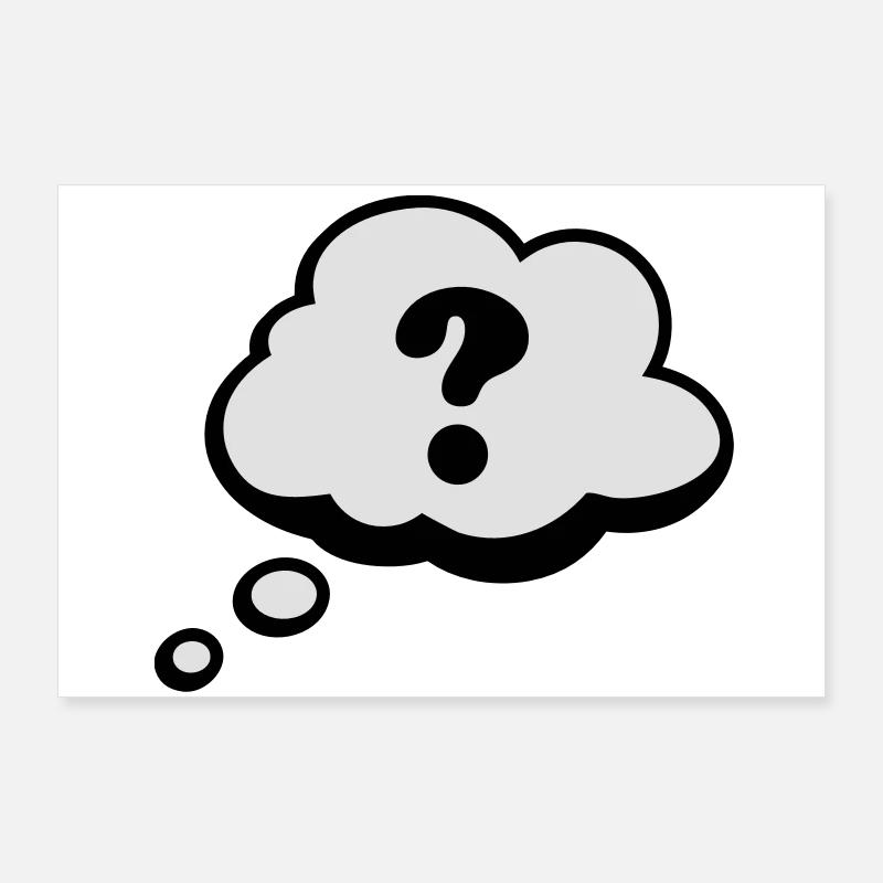 Comic speech bubble question mark Poster 36" x 24" (90x60 cm)