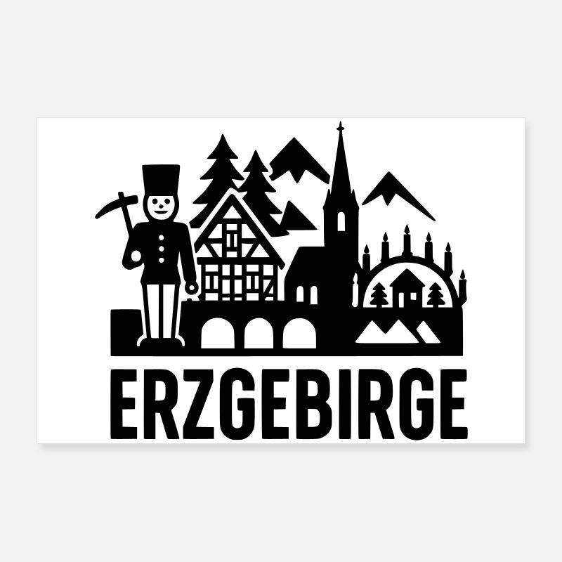 Typical Erzgebirge silhouette Poster 36" x 24" (90x60 cm)