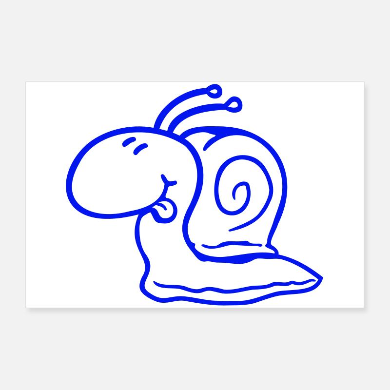 Escargot effronté langue sortant rapidement petit Poster 90 x 60 cm