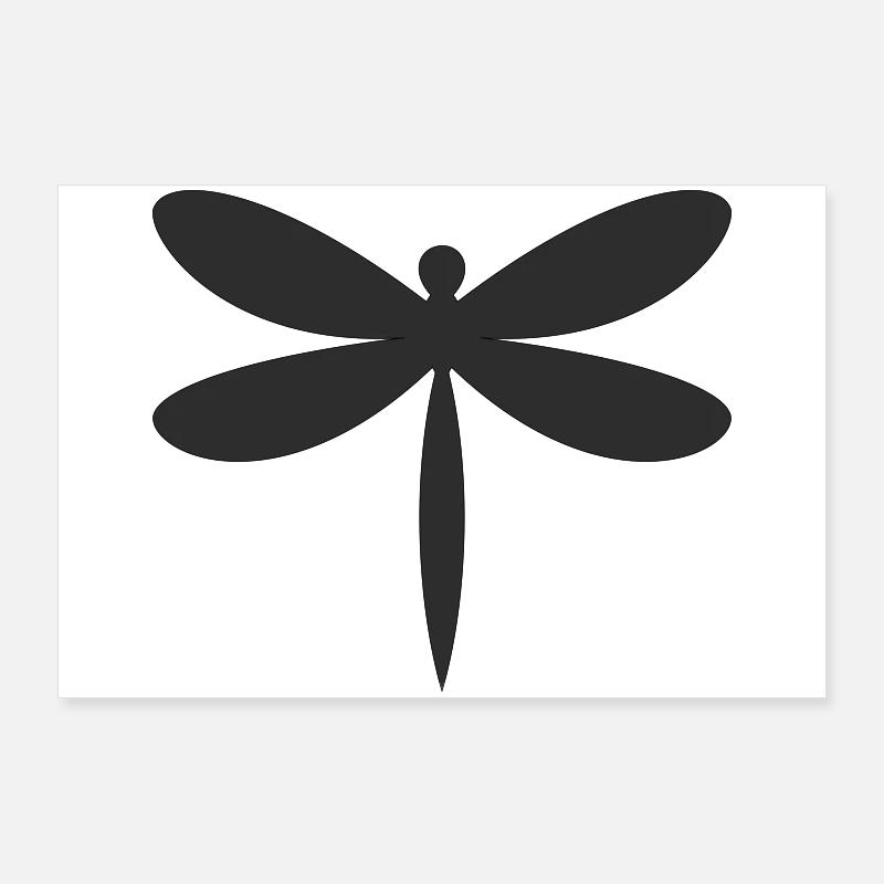 Dragonfly Silhouette Poster 36" x 24" (90x60 cm)