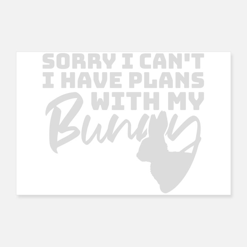 Sorry I Can't I Have Plans With My Bunny Hase Logo Poster 90x60 cm