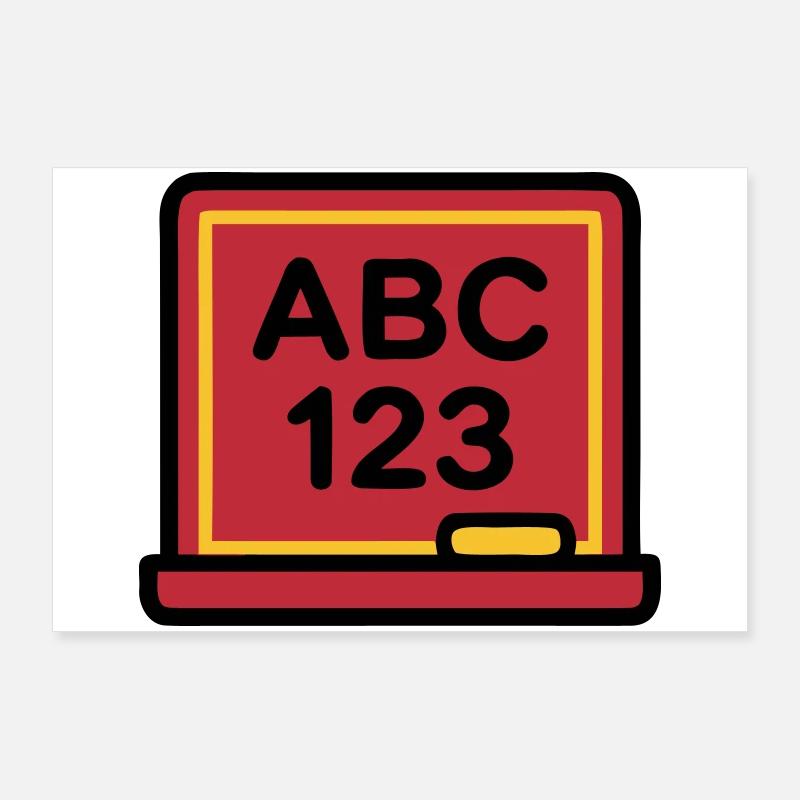 Blackboard ABC 123 School enrolment Poster 36" x 24" (90x60 cm)