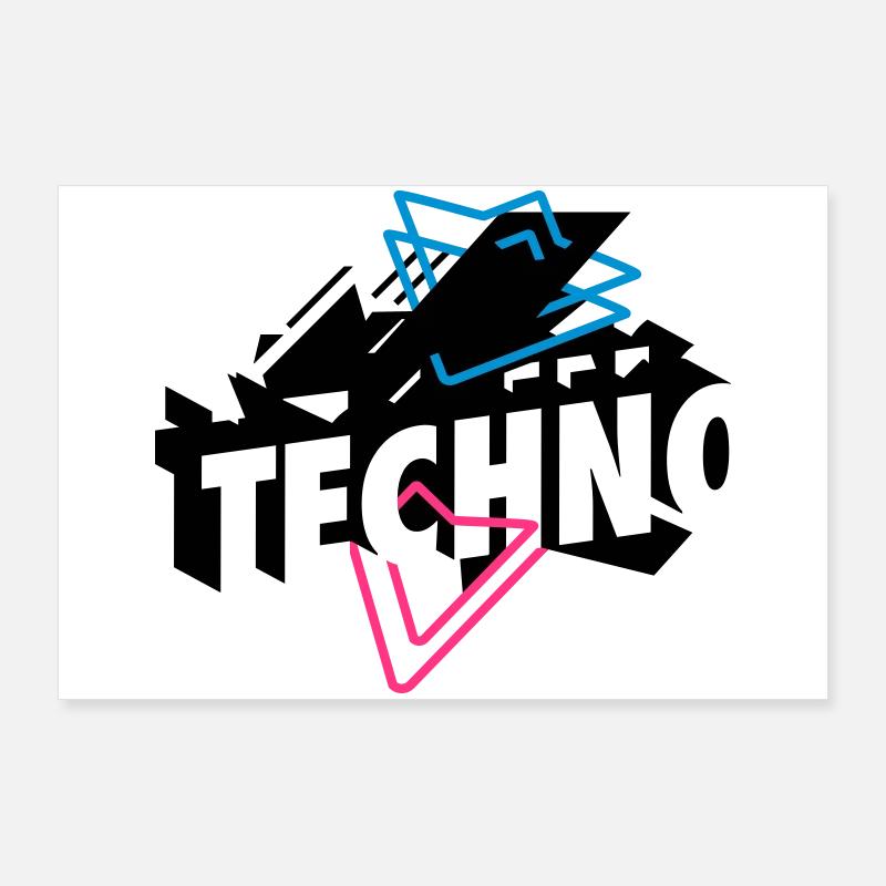 Techno Music Poster 36" x 24" (90x60 cm)