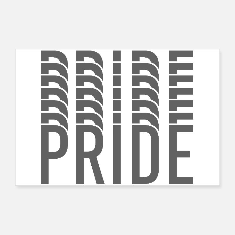 Pride-Monogramm in Grautönen Poster 90x60 cm