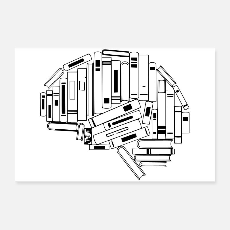 Brain from Books Knowledge Poster 36" x 24" (90x60 cm)