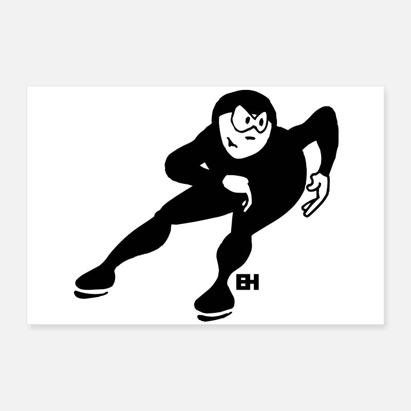 Speed Skater - One Color Design Poster 36" x 24" (90x60 cm)