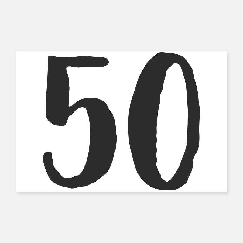 50e anniversaire Numéro Numéro Cadeau Poster 90 x 60 cm