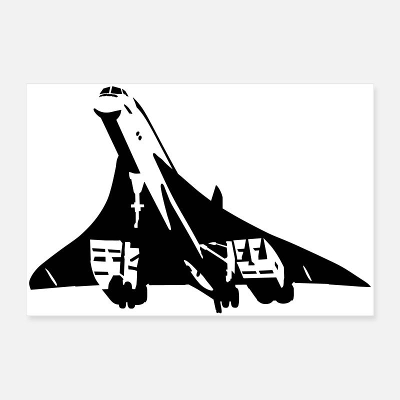 Passagierjet - Poster 90x60 cm - Weiß