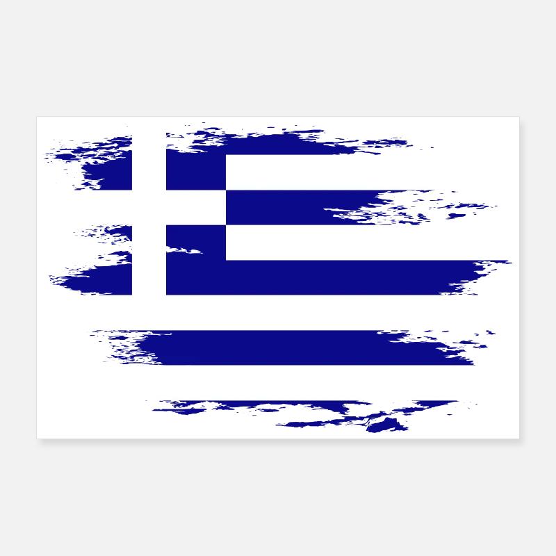 Drapeau de la Grèce utilisé design Poster 90 x 60 cm