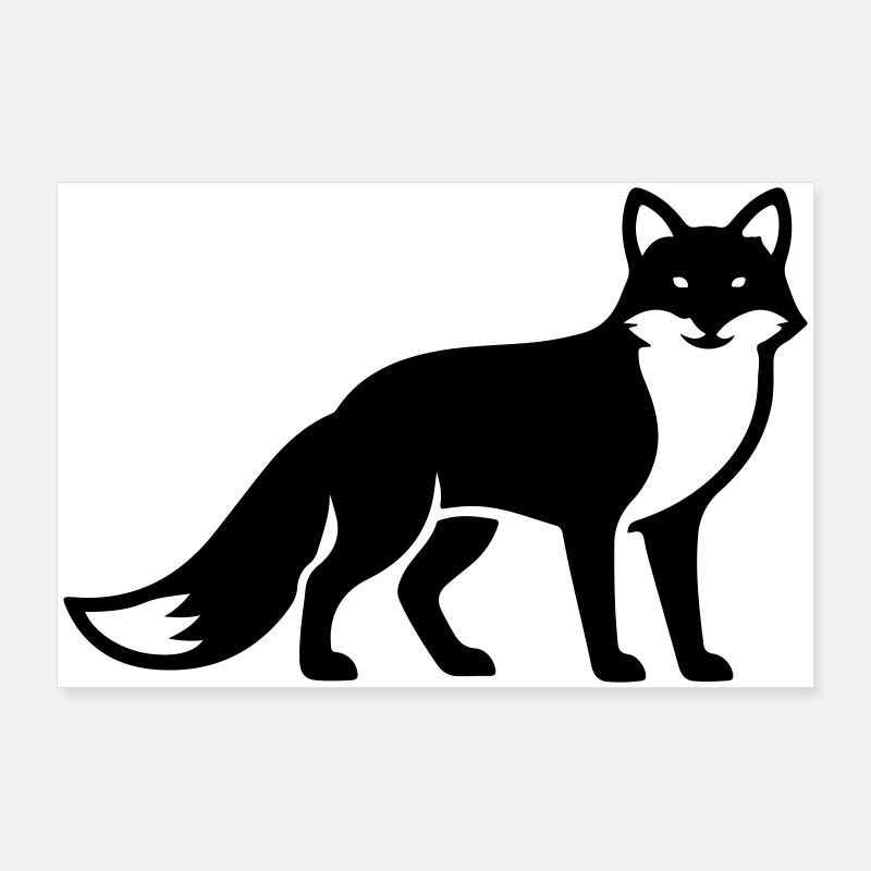 Fuchs Tier Silhouette Poster 90x60 cm