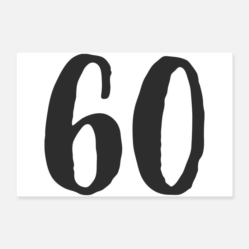 60e anniversaire Numéro Numéro Cadeau Poster 90 x 60 cm