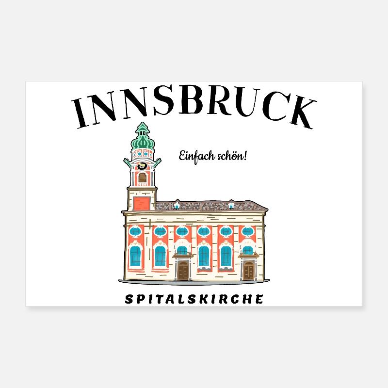 Innsbruck Autriche, tout simplement beau dessin Poster 90 x 60 cm