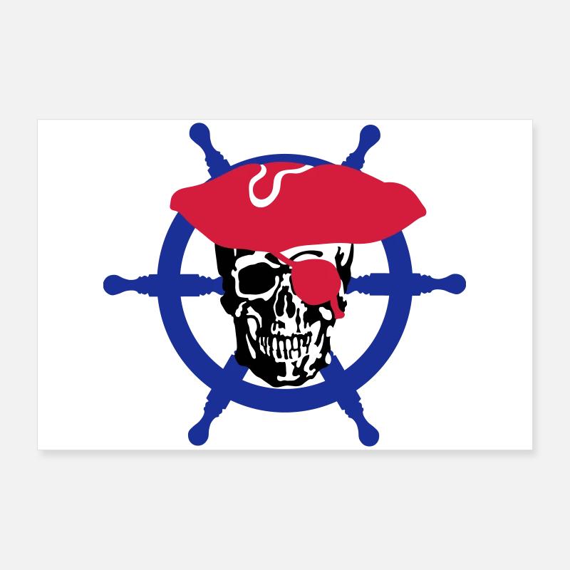 skull pirate Poster 90 x 60 cm