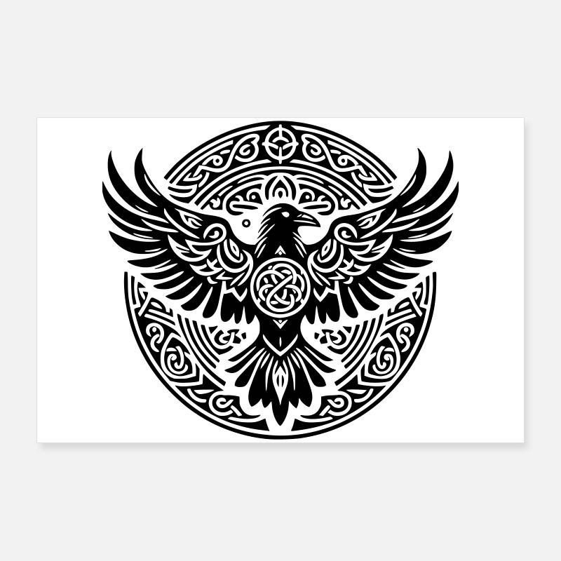 Corbeau triskel - Silence noir Poster 90 x 60 cm