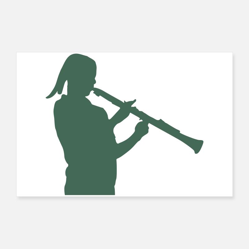 Wind Silhouette with Recorder Poster 36" x 24" (90x60 cm)