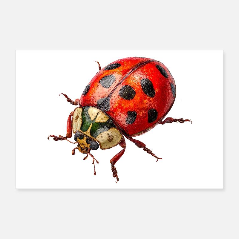 Marienkäfer als Glücksbringer Poster 90x60 cm