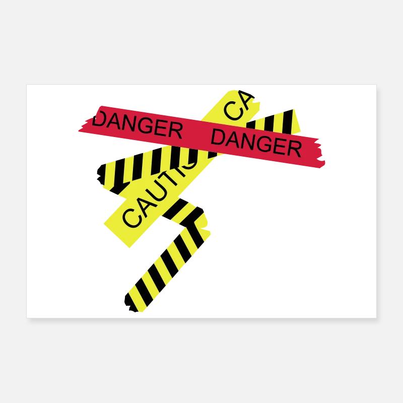 Attention, risque Poster 90 x 60 cm