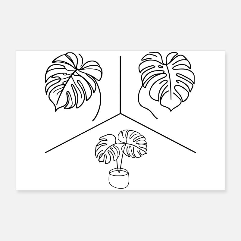 Monstera Design Poster 90x60 cm