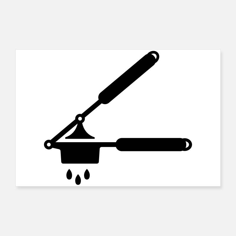 Knoblauch Presse oder Spätzle Presse Poster 90x60 cm