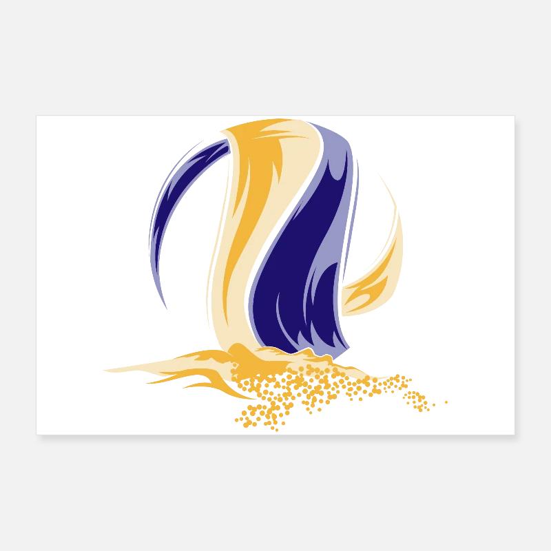 Symbole de l’équipe de volleyball de plage Couleurs du logo Sable Poster 90 x 60 cm