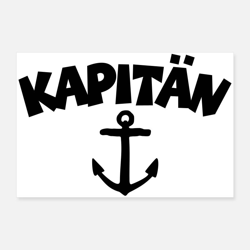 Capitaine ancre (FR) - Poster 90 x 60 cm - blanc