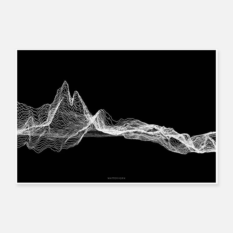 Digital Matterhorn P - Poster 90x60 cm - Weiß