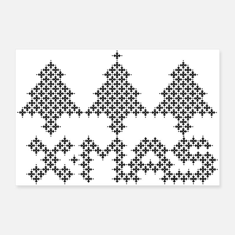 xmas tree weihnachten baum pixel muster symbol Poster 90x60 cm