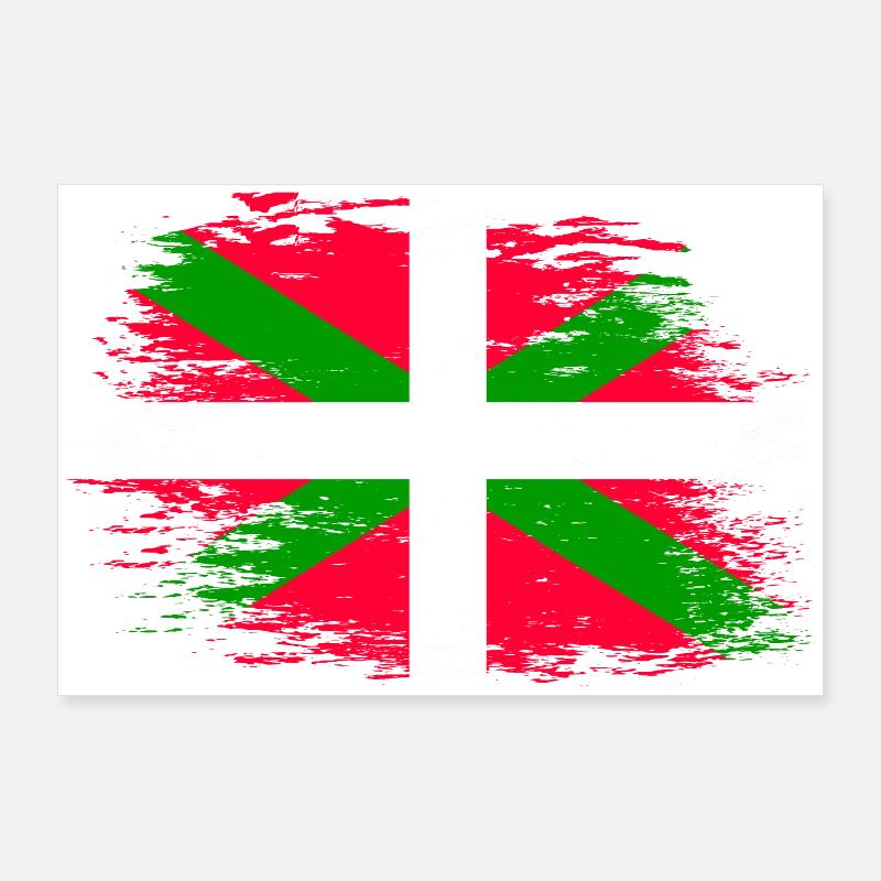 Basque flag used Poster 36" x 24" (90x60 cm)
